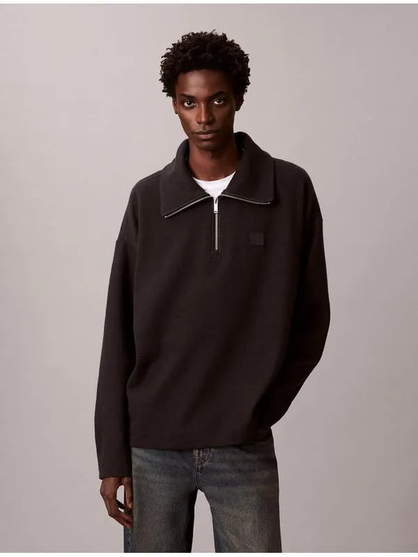 Sudadera Calvin Klein Cuello Tipo Polo Hombre Negro