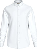 Camisa Blanca Slim Con Mini Monograma Para Hombre